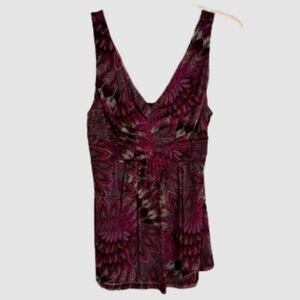 🌴 Fancy Fitted Zippered Tank Top in Shades of Rose and Wine